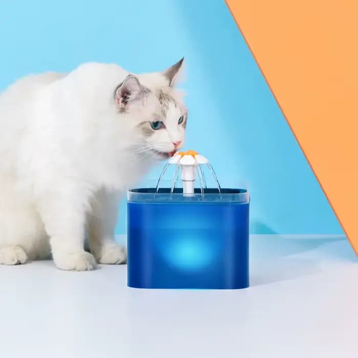 Fontaine d'eau automatique pour chats et chiens, 2l, avec éclairage LED, distributeur d'eau USB pour