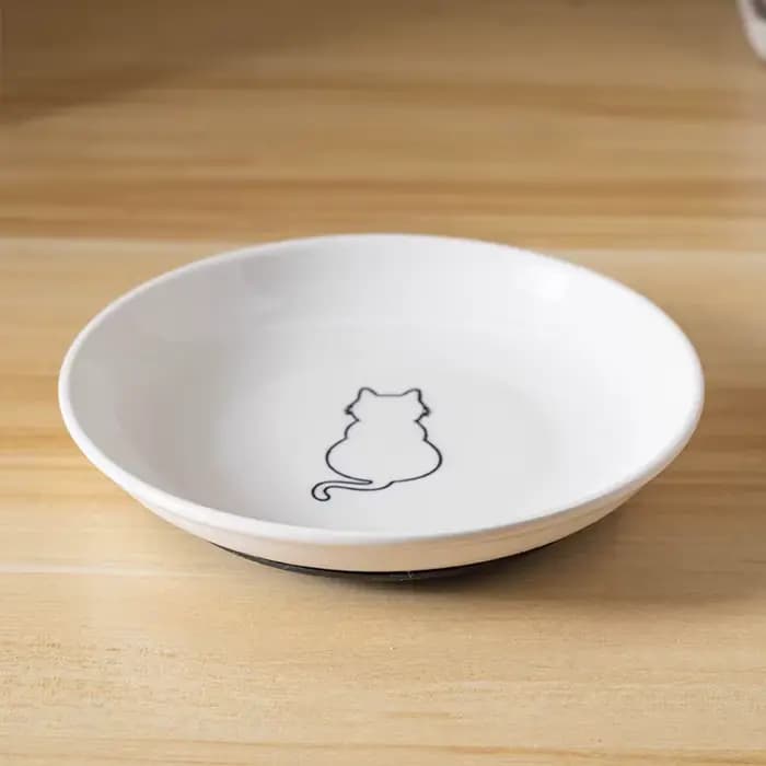 Bol d'alimentation en céramique pour chatons ; Plateau antidérapant pour chat de compagnie ; Support