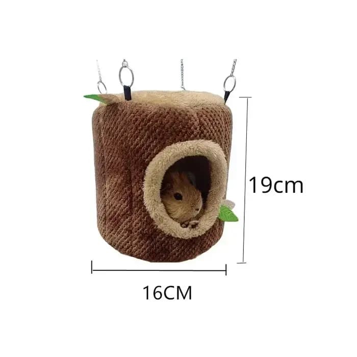 Lit suspendu chaud pour hamster en forme de souche d'arbre