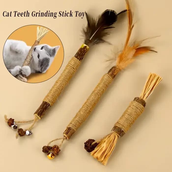 Jouets pour chat Silvervine bâton à mâcher Polygonum Kitty raphia herbe fournitures pour animaux de compagnie nettoyage