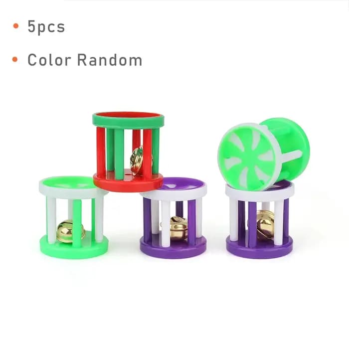Jouets cylindriques en plastique pour animaux de compagnie avec petite cloche