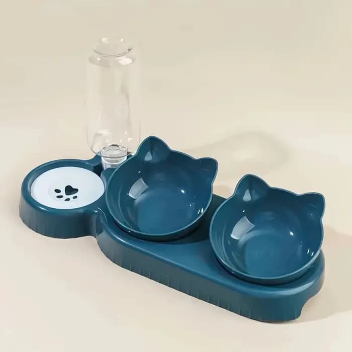 Ensemble de bols à eau et à nourriture pour animaux de compagnie avec mangeoire