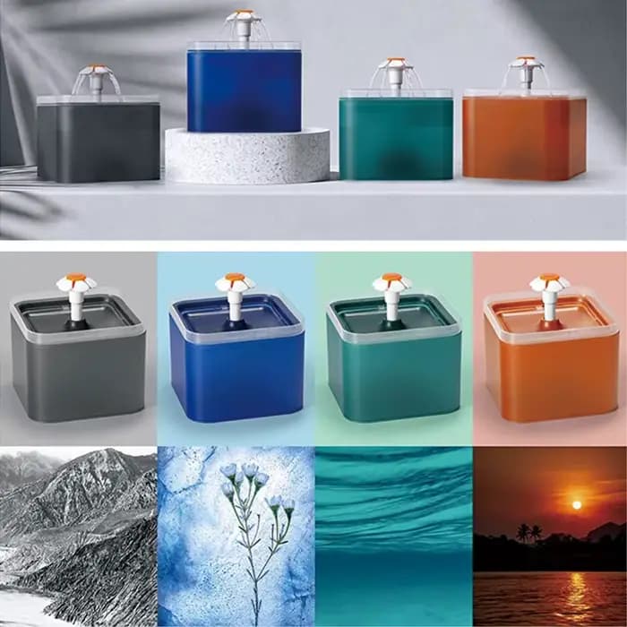 Fontaine d'eau automatique pour chats et chiens, 2l, avec éclairage LED, distributeur d'eau USB pour