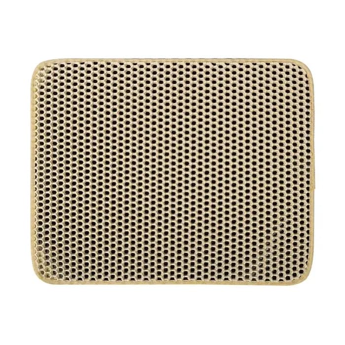 1 tapis pour litière de chat, design double couche en nid d'abeille, tapis en EVA pour litière de chat, retient efficacement l'urine et empêche les éclaboussures, tapis antidérapant facile à nettoyer,