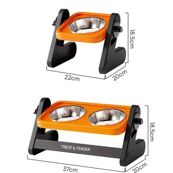 Bol pour chat surélevé réglable avec support, gamelle d'eau pour animaux de compagnie, pour chats et chiots, fournitures pour animaux