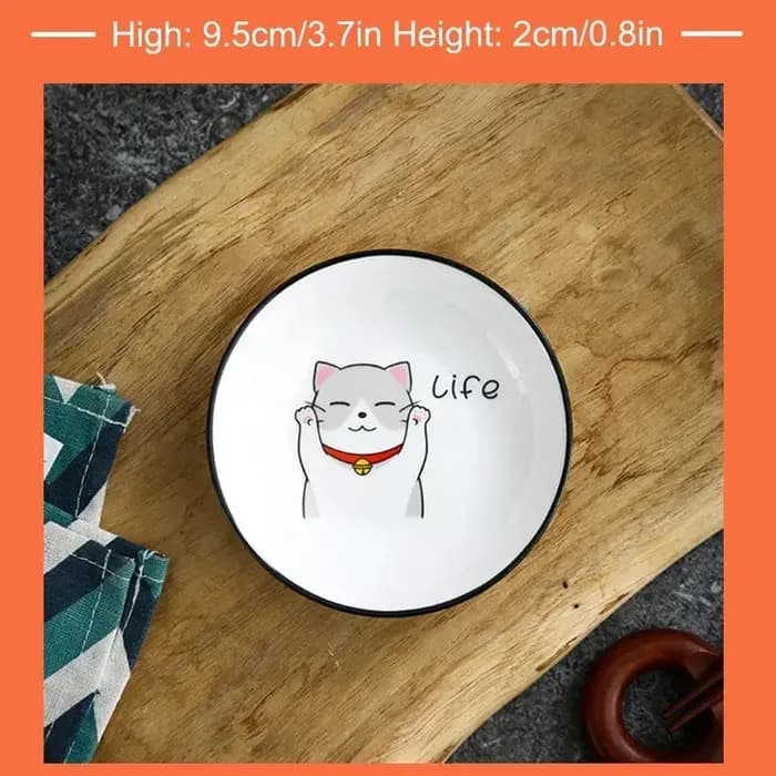 Plat d'assaisonnement en céramique chat mignon, cuisine créative, petit bol à Sauce, assiette à tremper domestique, plats de collation créatifs pour vinaigre soja