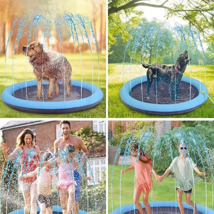 Piscine gonflable pour animaux de compagnie d'été, arroseur d'eau, jeu de polymères refroidissants,