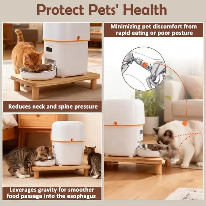 Support pour gamelles de chat pour distributeur automatique