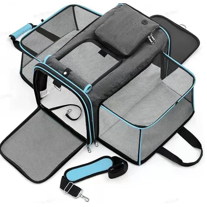 Sac de transport pliable pour chat de grande capacité