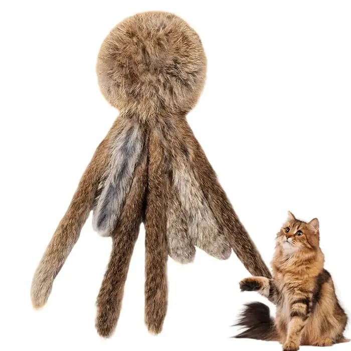 Jouet pour chat d'intérieur en fausse fourrure de lapin