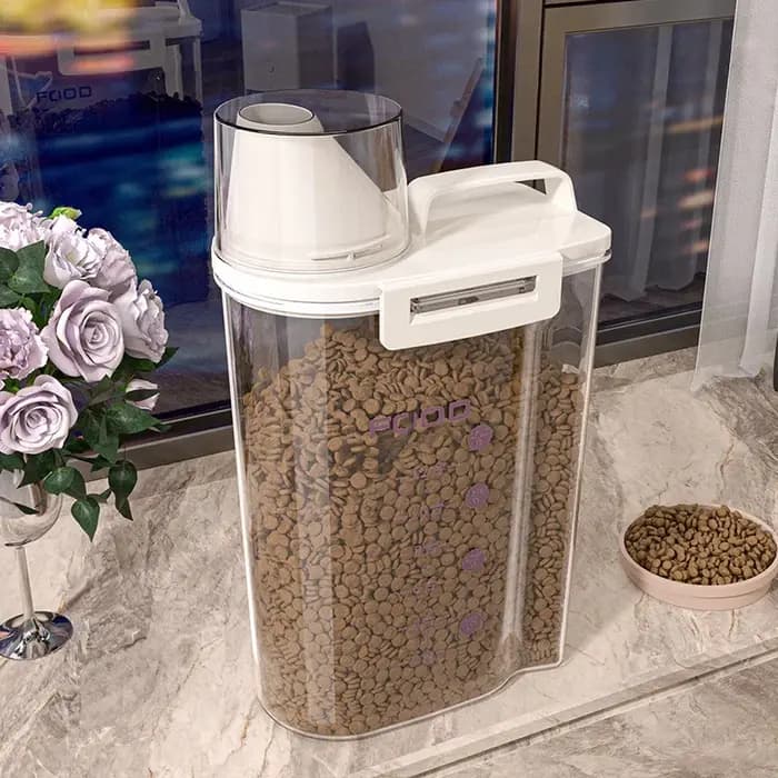 Boîte de rangement scellée pour aliments pour animaux de compagnie, conservation sous vide, précieuse, résistante à l'humidité et déshumidifiante, convient aux chiens et aux chats, E27