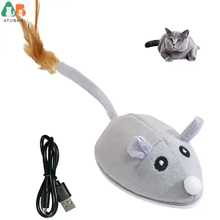 ATUBAN – jouets automatiques pour chats avec baguette en plumes