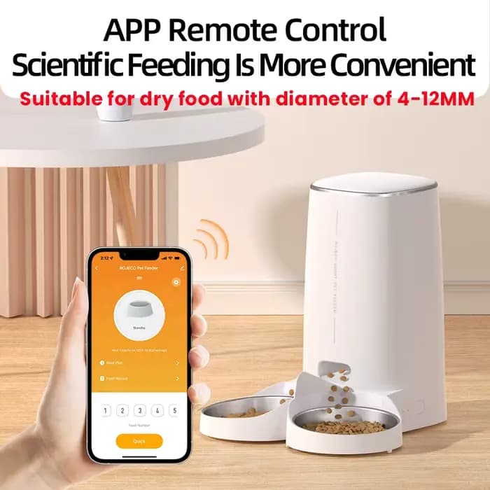 ROJECO mangeoire automatique pour chat distributeur intelligent de nourriture pour animaux de compagnie avec bouton WiFi télécommande accessoires pour chats et chiens