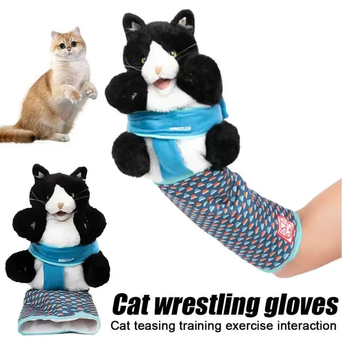 Gants de lutte pour chat, jouet pour chaton, gants interactifs pour chat, jouets de lutte pour chat, marionnette, fournitures de poupées pour animaux de compagnie