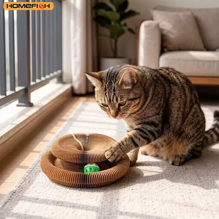 Jouet pour chat, griffoir rond en carton ondulé