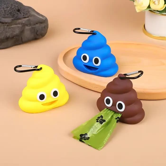 Distributeur de sacs de déchets de cocô pour animaux de compagnie en forme de cocô créatif, support