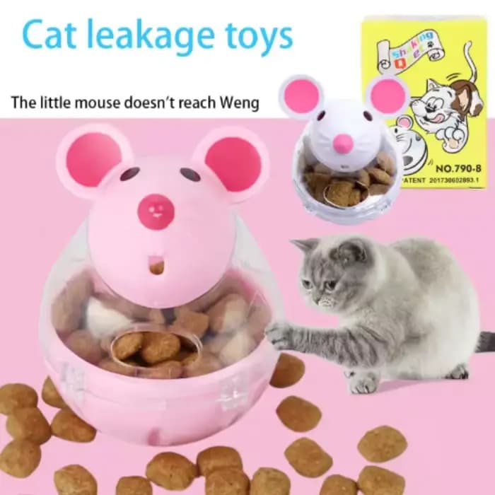 Jouet interactif pour chat : Distributeur de nourriture anti-fuite en forme de souris
