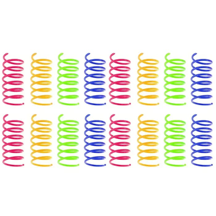 16/32/80 pièces chat printemps jouets coloré chaton bobine spirale ressorts jouet Durable en plastique créatif