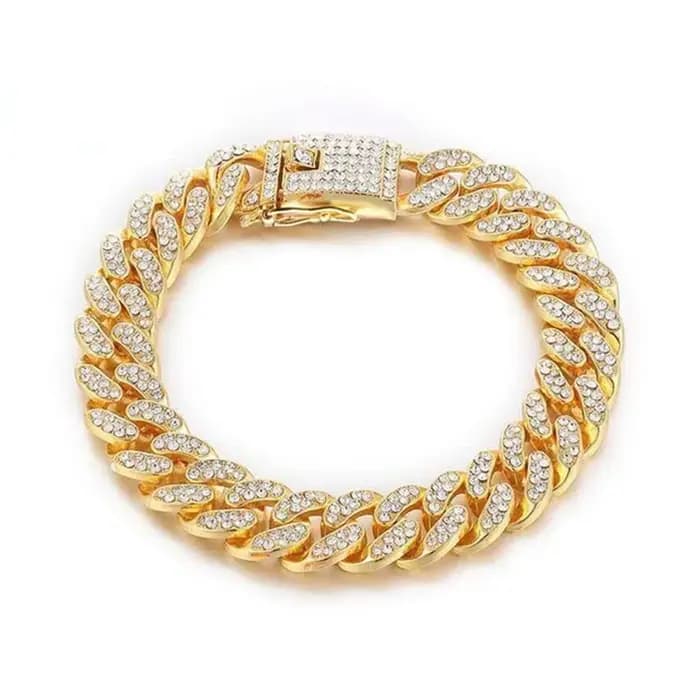 Collier de chaîne de chien en strass