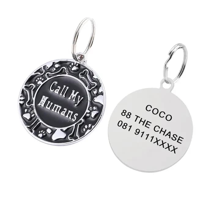 Étiquette d'identification de chien de compagnie gravée gratuitement