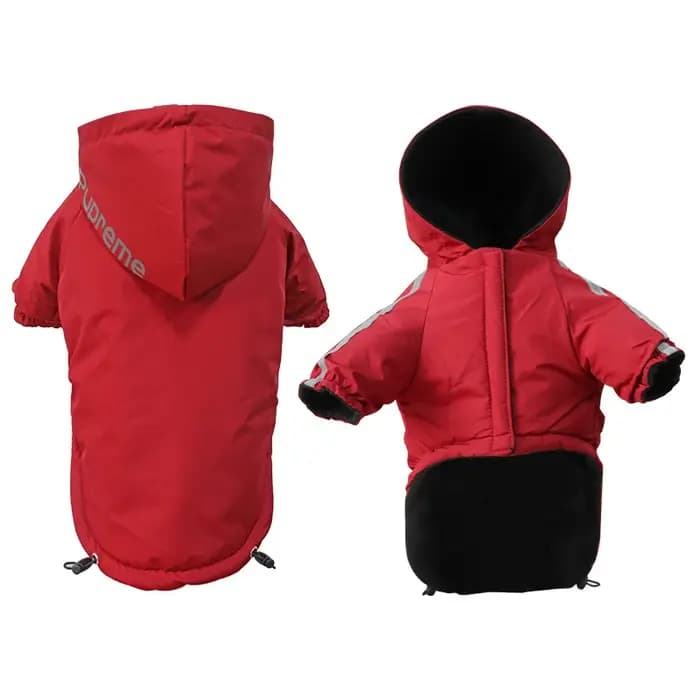 Automne hiver chien de compagnie imperméable chaud manteau coton à capuche veste le visage