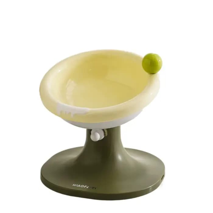 Gamelle en céramique pour chat, mignonne, réglable en hauteur, anti-renversement, avec ouverture inc