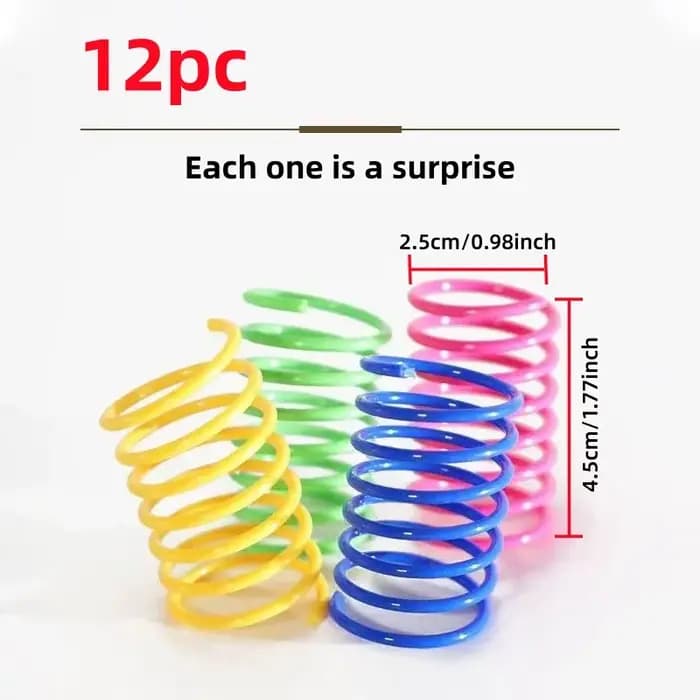 Jouet à ressort pour chat (lot de 24 pièces), ressort en spirale en plastique pour jouets pour chat,