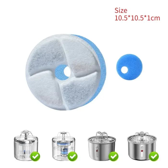 Filtres pour fontaine à eau pour animaux de compagnie, filtres de remplacement adaptés aux fontaines automatiques pour animaux, avec système de filtration triple