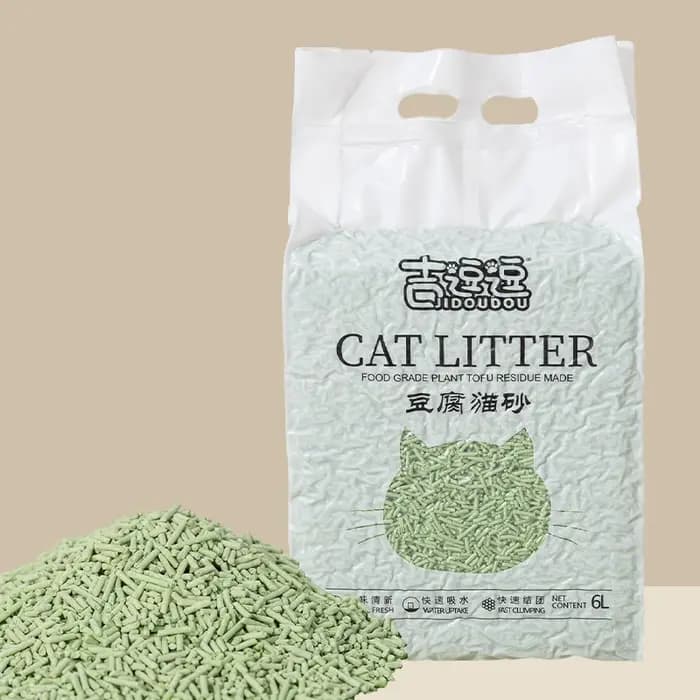 Litière pour chat Tofu 6L à gratter rapidement, déodorisée en profondeur, litière pour chat de 2mm a