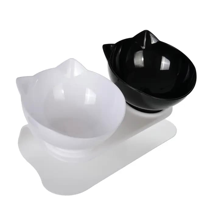 Bols doubles pour chats avec oreilles de chat mignonnes