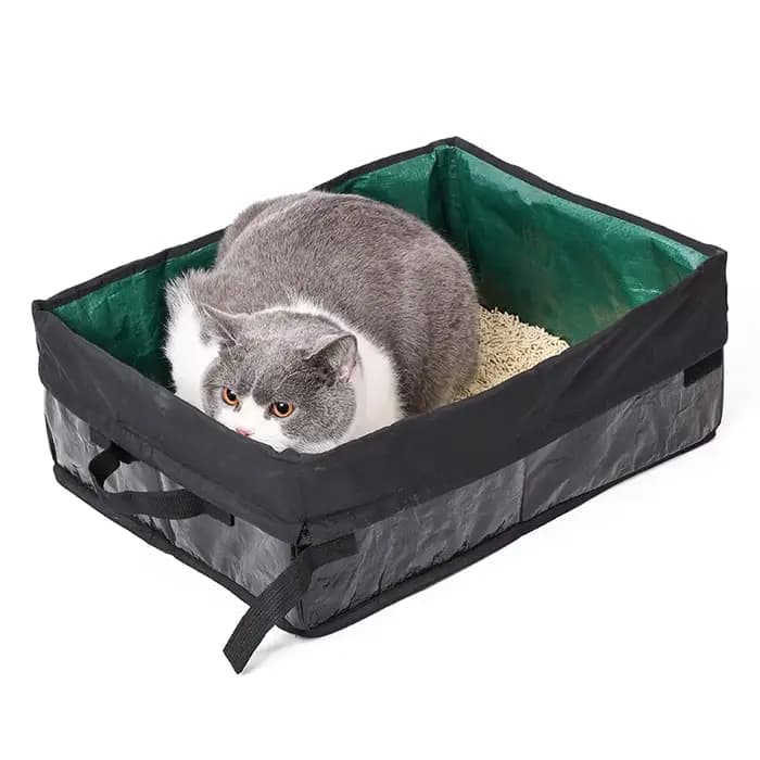 Bac à litière portable réutilisable pour animaux de compagnie