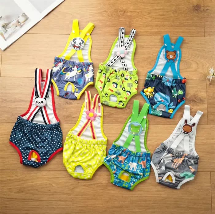 Culottes physiologiques pour animaux de compagnie, motif dessin animé, pour chats et chiens de petit