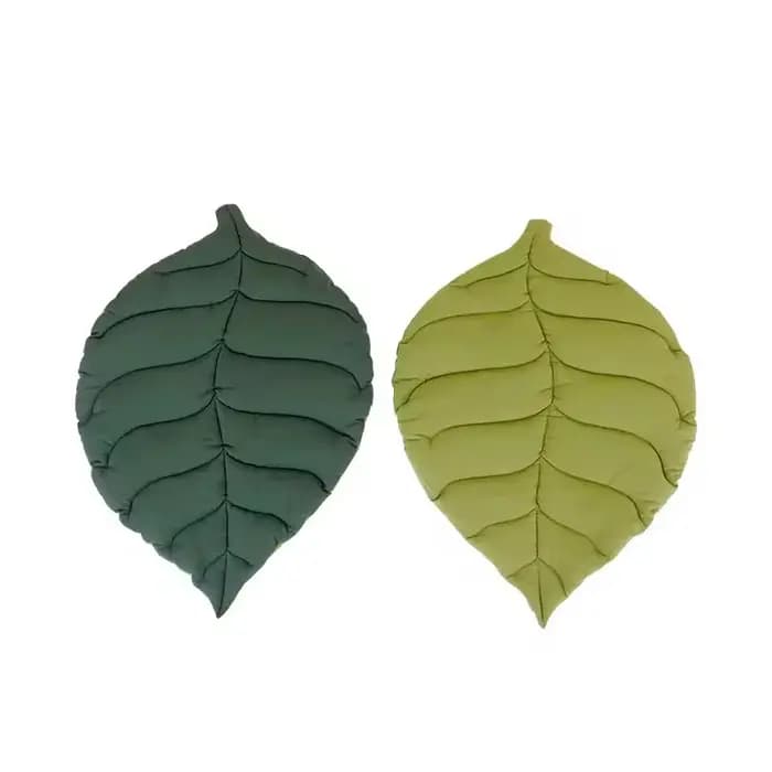 Tapis de lit en coton doux en forme de feuille pour chaton