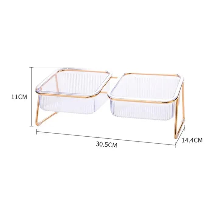Double bol Transparent pour animaux de compagnie