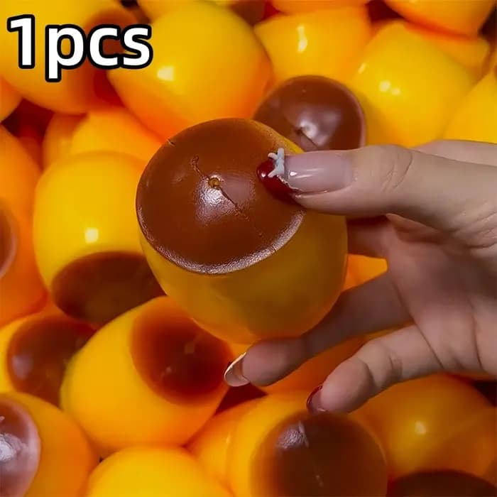 Jouet Squishy Créatif en Forme de Pudding au Caramel