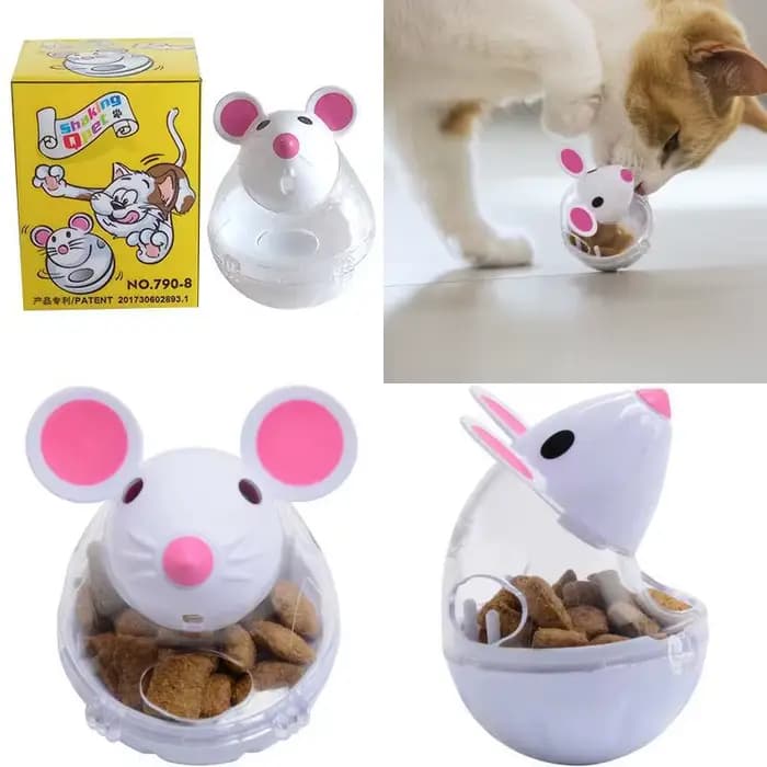 Jouet interactif pour chat : Distributeur de nourriture anti-fuite en forme de souris