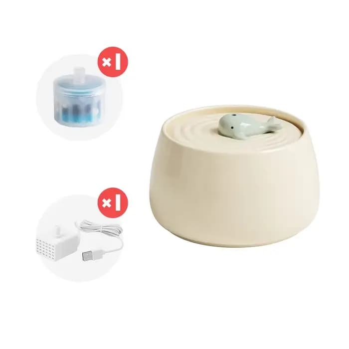 Fontaine d'eau en céramique pour chat, chargeur USB, mangeoires d'eau pour animaux de compagnie, pou