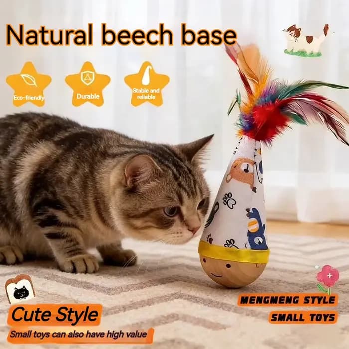 Jouet interactif pour chat : Toupie à plumes durable et résistante aux morsures pour stimuler l'énergie des chatons et les griffades