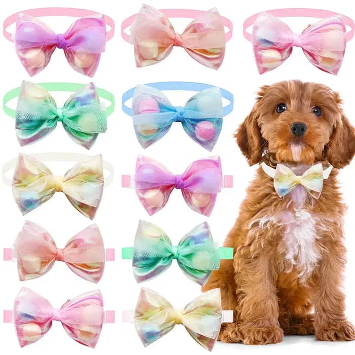 50 pièces nœuds papillon en dentelle pour petit chien collier