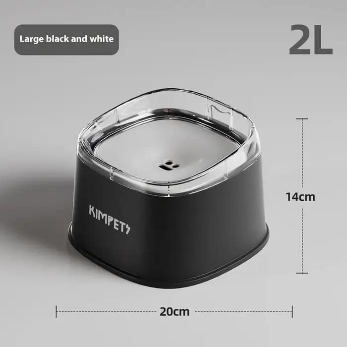 Bol d'eau pour animaux de compagnie sans déversement de 2000 ml – Le design flottant maintient le menton sec