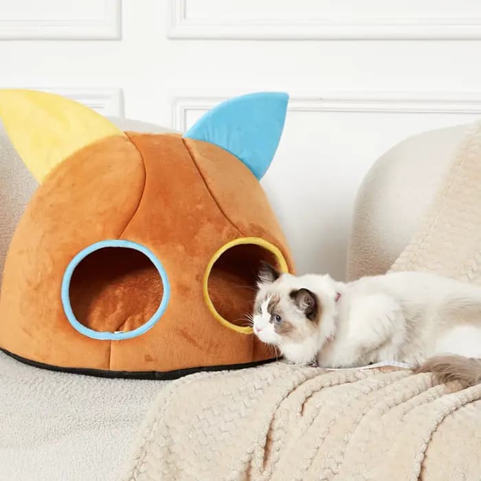 Nouveau panier-coussin rond confortable pour chat