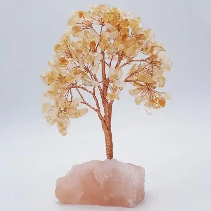 Arbre porte-bonheur en cristal de quartz naturel de 12 cm