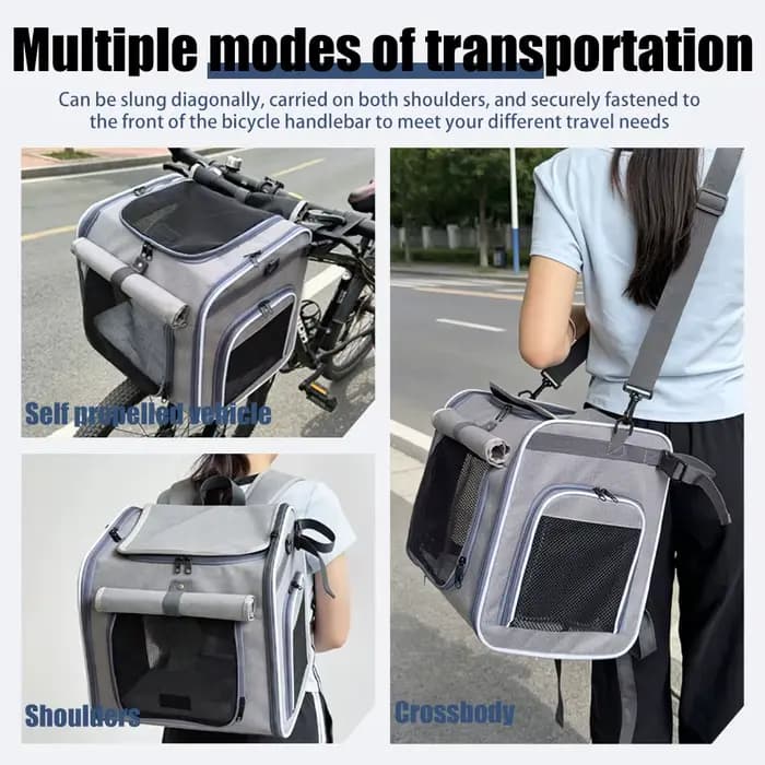 Sac de transport pour vélo et moto, adapté au transport de chats et de chiens, sac à dos portable pour animaux de compagnie pour usage extérieur