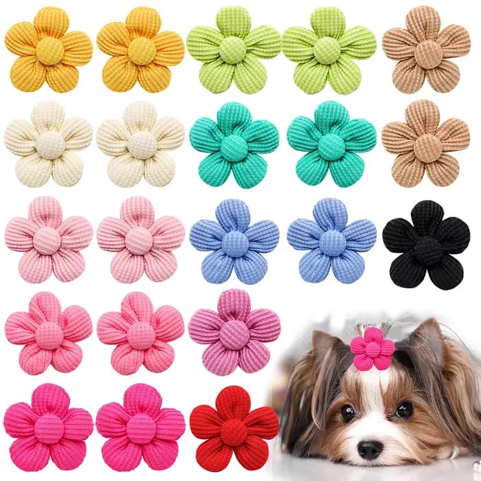 10 pièces printemps chien arcs pour chiot chat fleur nœud papillon bandes de caoutchouc pour chiens mode