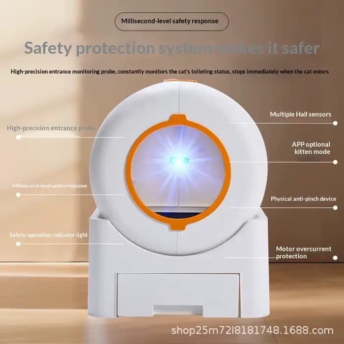 Bac à litière pour chat intelligent à nettoyage automatique