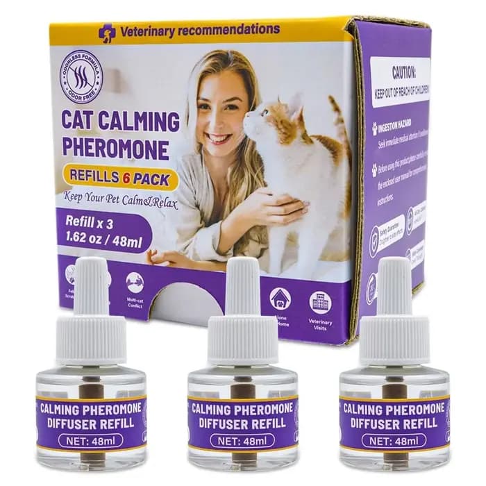 Diffuseur de phéromones pour chats et chiens, ensemble 4-en-1 pour animaux de compagnie, chauffage électrique, phéromones inodores, soulage le stress émotionnel des animaux