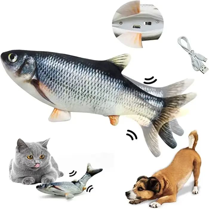 Jouets pour chat poisson chargeur USB poisson interactif électrique disquette poisson chat jouet réa