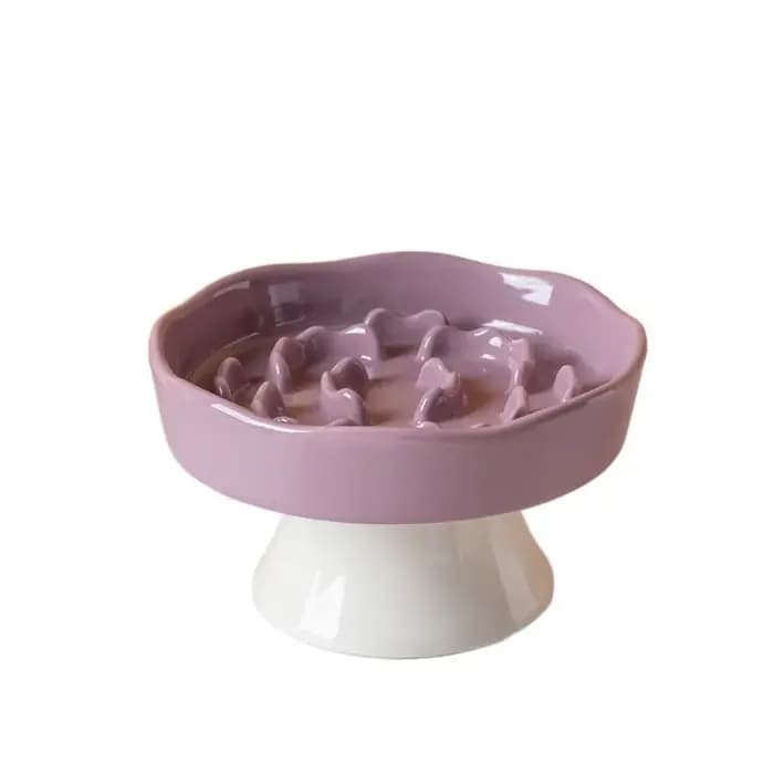 Bol à nourriture lente pour chat en céramique, mignon, multi-usages, bac à nourriture pour chien, antidérapant, grande capacité, distributeur d'eau pour animaux de compagnie