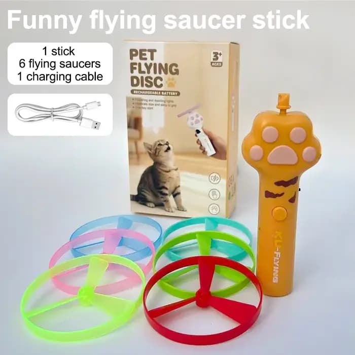 Jouet interactif amusant pour chat, lanceur de mini-frisbees pour chaton, pistolet de tir pour jeux de poursuite, jouets pour chat, fournitures pour animaux de compagnie