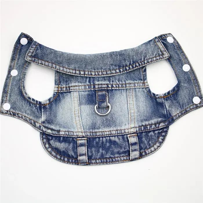 Dog Denim Jacket Dark Wash Sleeveless Towable Jeans Vest Coat for Small Medium Dogs Cat Spring Autumn Puppy Clothes